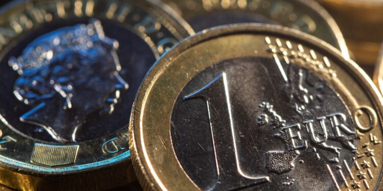 Sterling at two-year peak versus euro after PMI data