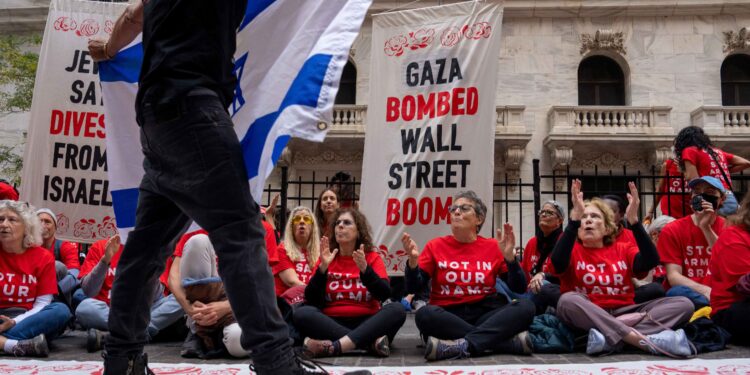 Dozens of pro-Palestinian protesters arrested outside New York Stock Exchange