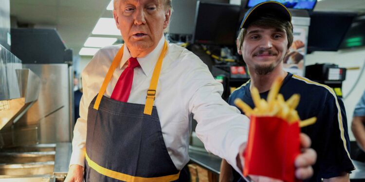 Trump hands out french fries in Pennsylvania, Harris visits Georgia churches in swing-state appeals