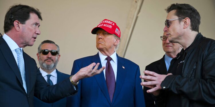 Trump, Musk watch SpaceX launch Starship, booster misses landing