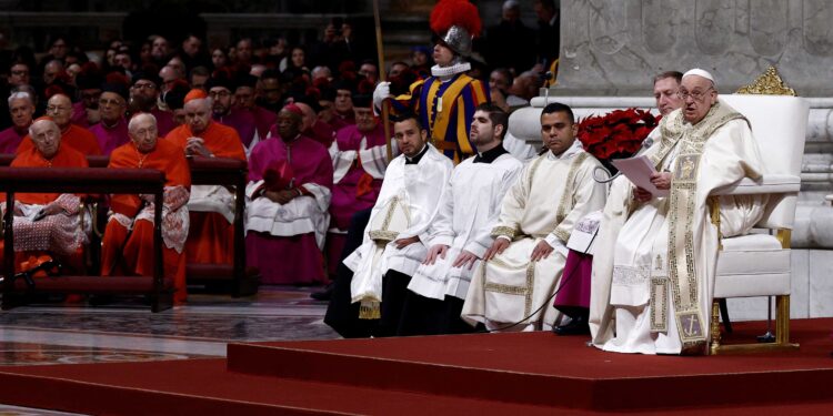 On Christmas Eve, Pope Francis appeals for courage to better the world