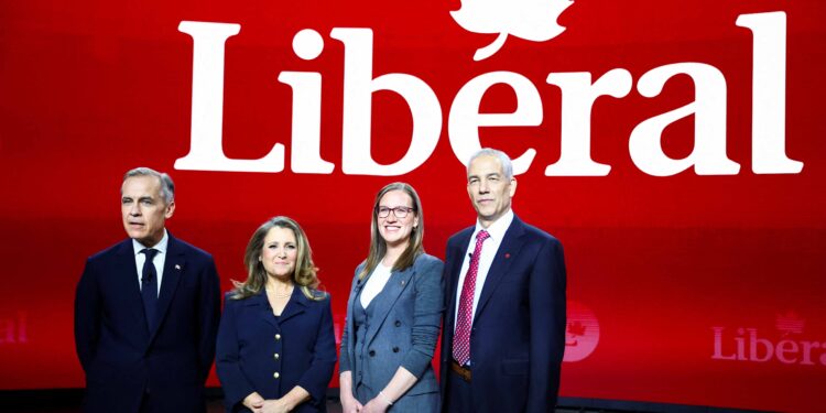 Candidates to replace Canada’s Trudeau focus on Trump