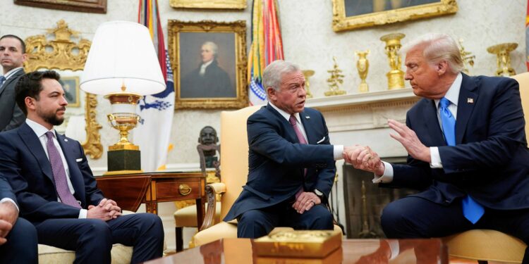 Trump presses Jordan to take in Palestinians from Gaza; king opposes displacement
