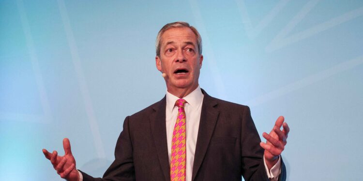 Nigel Farage’s right-wing party leads for first time in new UK poll