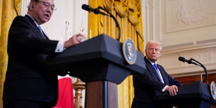 Japan’s Ishiba heads to G7 to press Trump to drop auto tariffs