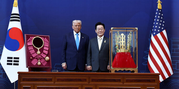 South Korea awards Trump its highest medal, gifts him a golden crown
