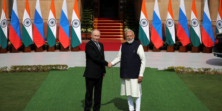 Putin and Modi discuss trade, peace in New Delhi summit
