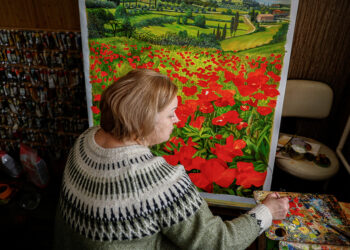 Olympics ‘look surreal’ from Ukraine, artist behind war dead helmet says