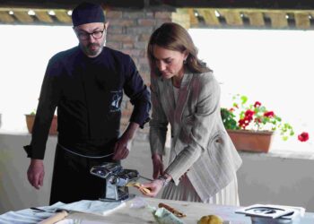 UK’s Princess Kate learns pasta-making on visit to Italy
