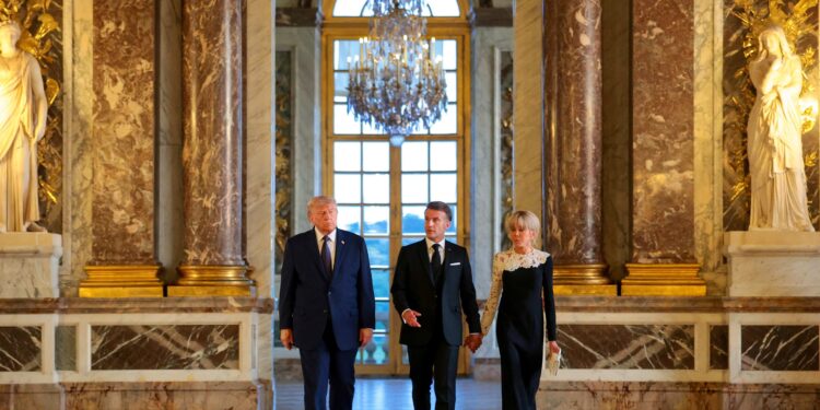 France’s Macron hosts Trump at Versailles Palace