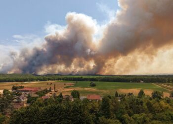 Wildfire rages near Paris as heatwave scorches Europe