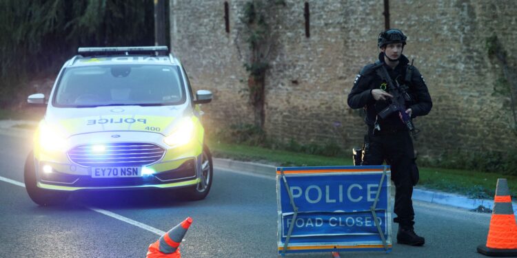 UK police arrest 5 by air base under terrorism act