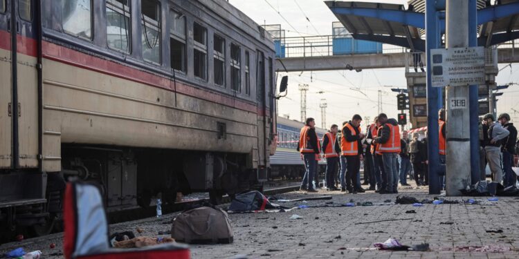 Russian drone strike kills 14 on Ukrainian rail platform, 6 die in other attacks
